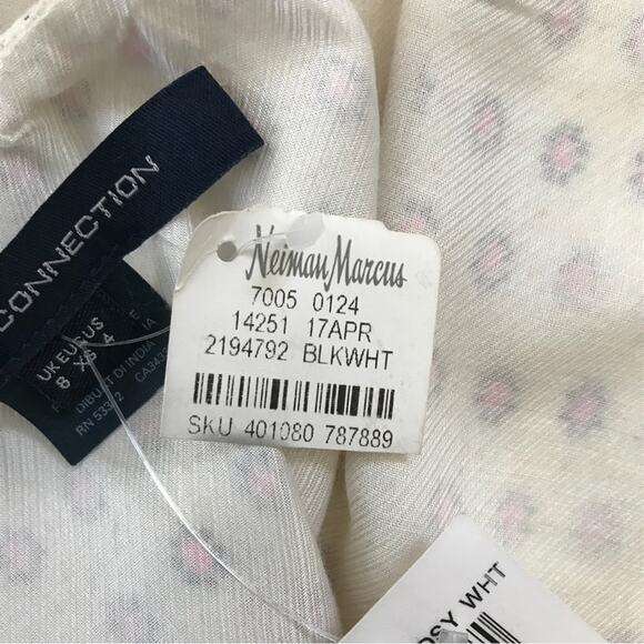 French Connection NWT Maxi Dress White Pink Blue Daisy White Cottagecore 4 - Picture 10 of 10
